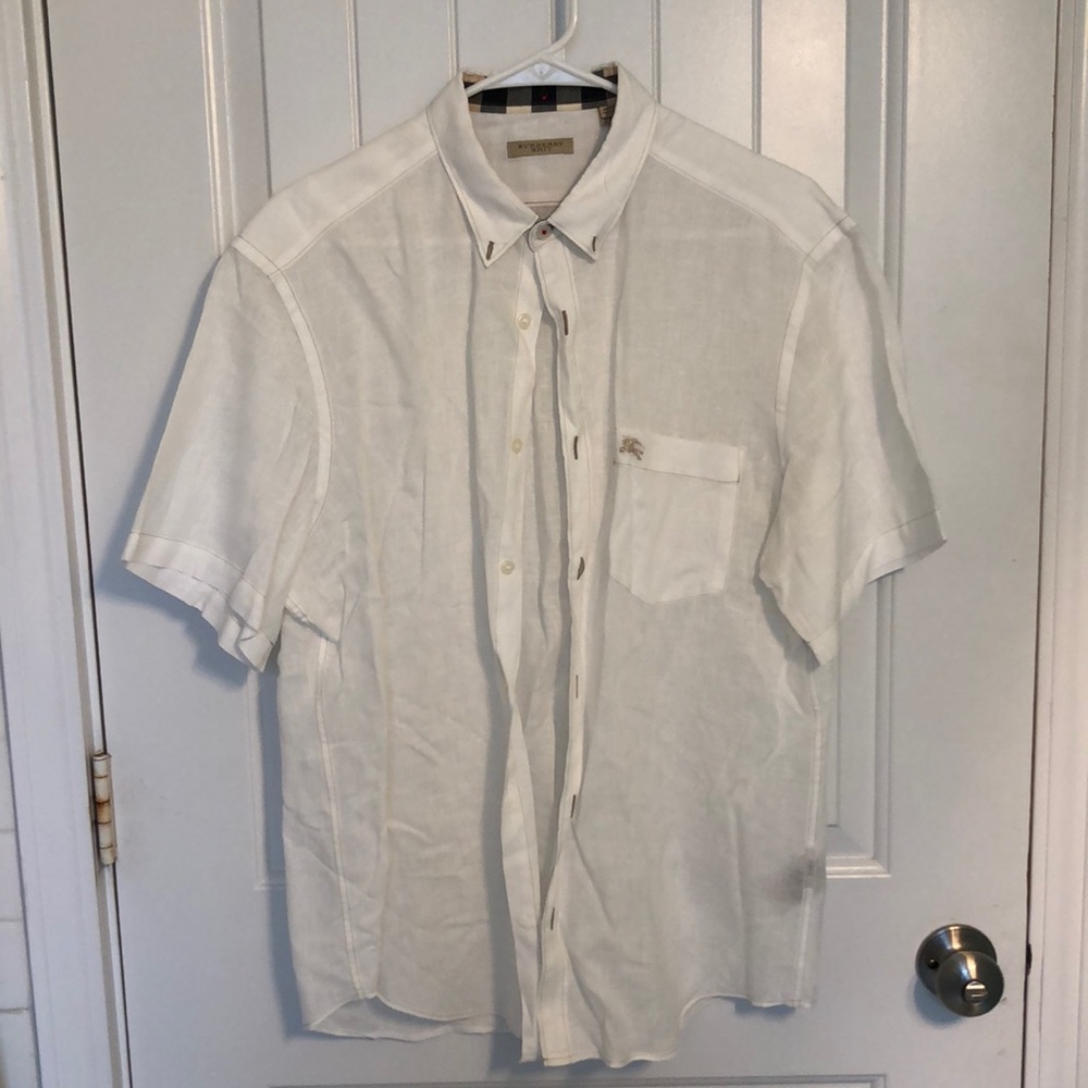 Burberry white linen shirt